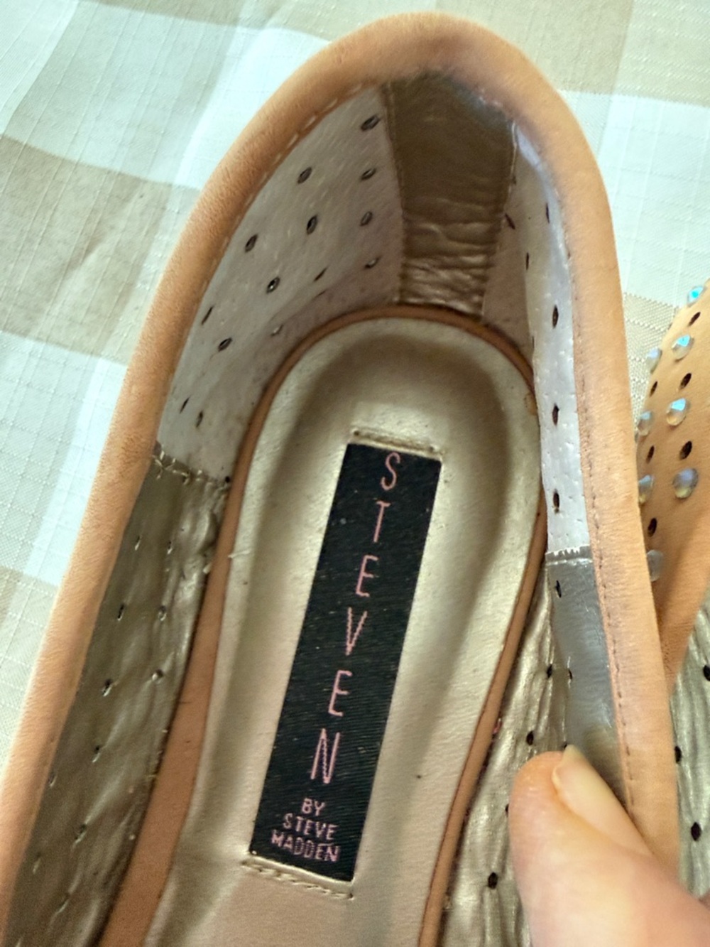 Steven By Steve Madden Tan Studded Slip-On Loafers - Picture 3 of 4